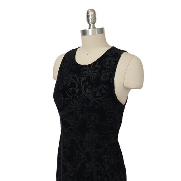 Intimately Free People Velvet Burnout Mini Dress Size L Black Bodycon Sleeveless - Picture 5 of 7
